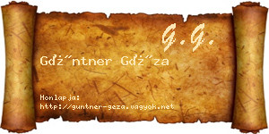 Güntner Géza névjegykártya