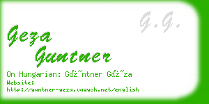 geza guntner business card